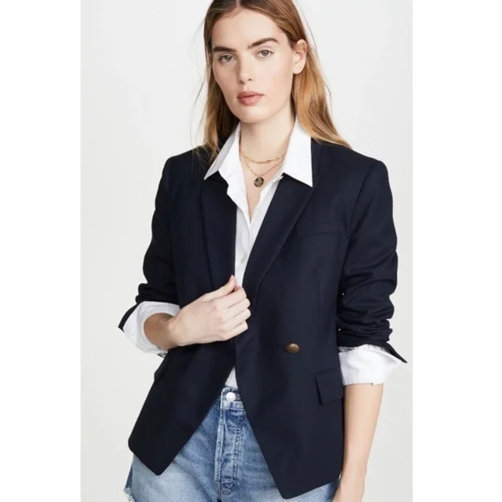 RAG & BONE Fletcher WOOL Twill Blazer Navy 2